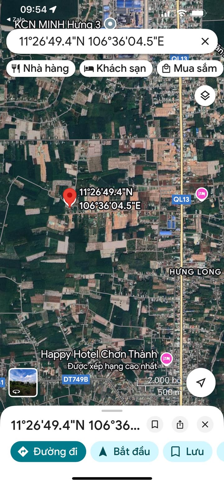 Đất thổ cư Hưng Long Chơn Thành 490m² giá 1.2 tỷ - Giao thông thuận lợi!