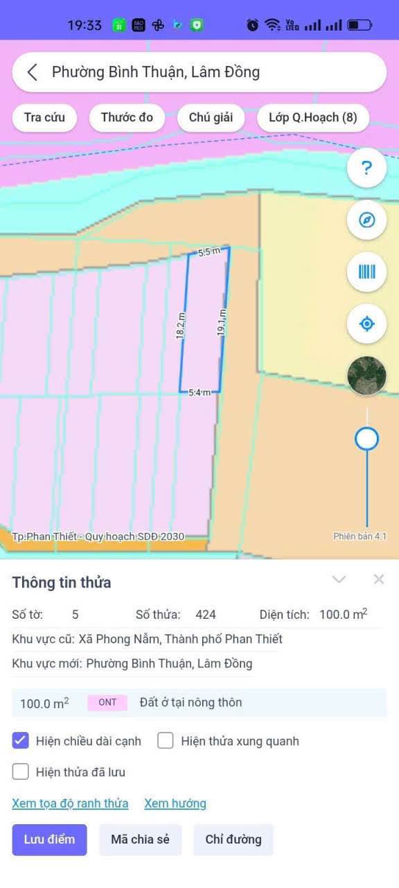 Đất nền góc 2 mặt tiền Phường Bình Thuận 100m² giá 599 triệu - Cơ hội đầu tư hấp dẫn!