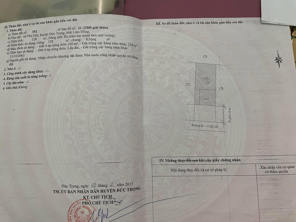 Đất mặt tiền Quốc Lộ 724, xã Phú Hội, 328m² - Đầu tư sinh lời ngay!