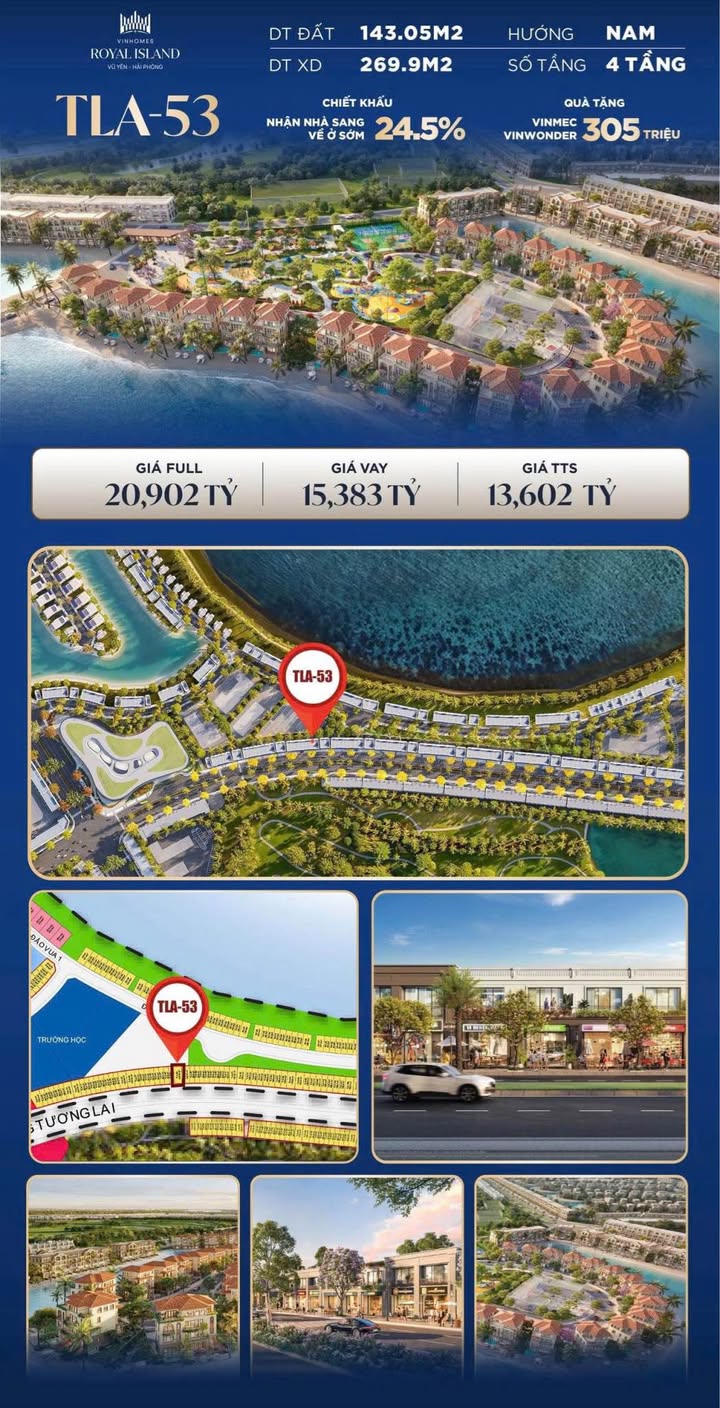 Shophouse TLA-53 Vũ Yên 143m² giá 13.6 tỷ - Đầu tư sinh lời bền vững!