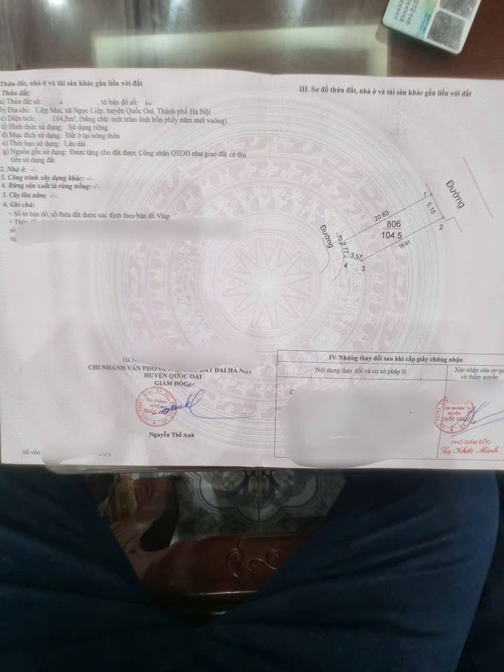 Đất nền Xã Ngọc Mỹ, Quốc Oai 104m² - Đầu tư sinh lời tuyệt vời!