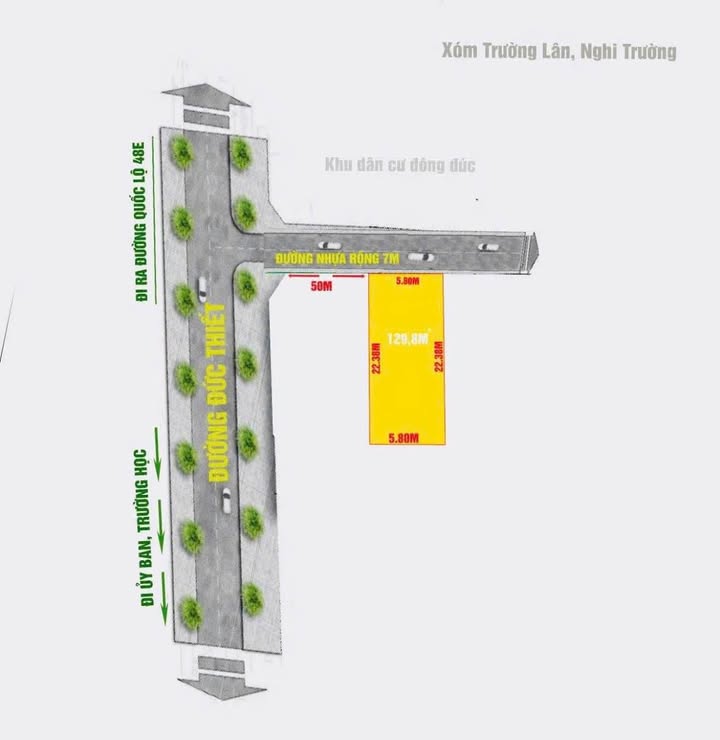 Đất Nghi Trường, Huyện Nghi Lộc 129.8m² giá 1.7 tỷ - Diện tích rộng, vị trí đẹp!