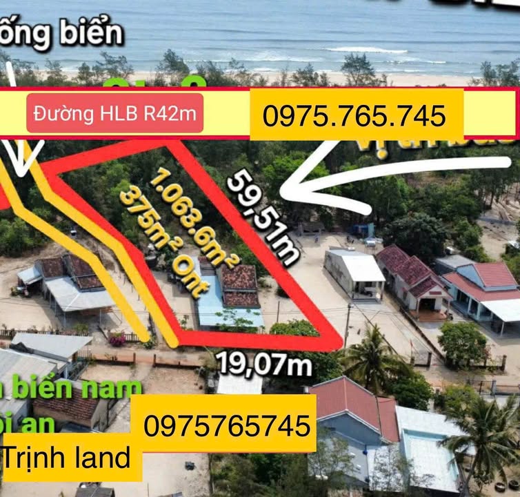 Đất ở mặt Biển Nam Hội An 1100m² giá 5 tỷ - Cơ hội đầu tư tuyệt vời!