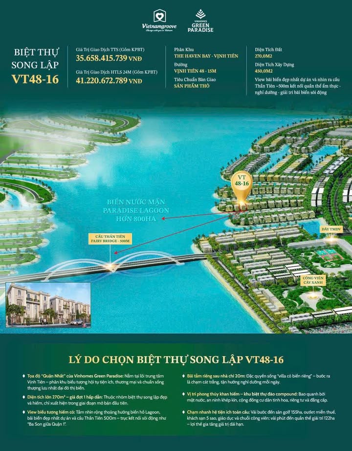 Biệt thự VT48-16 tại Vịnh Tiên 800m² - Không gian sống đẳng cấp giữa lòng thành phố!