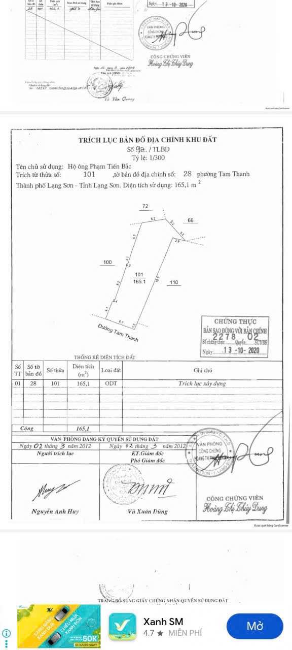 Lô đất mặt đường Tam Thanh 165m² giá 6.867 tỷ - Cơ hội đầu tư sinh lời tuyệt vời!