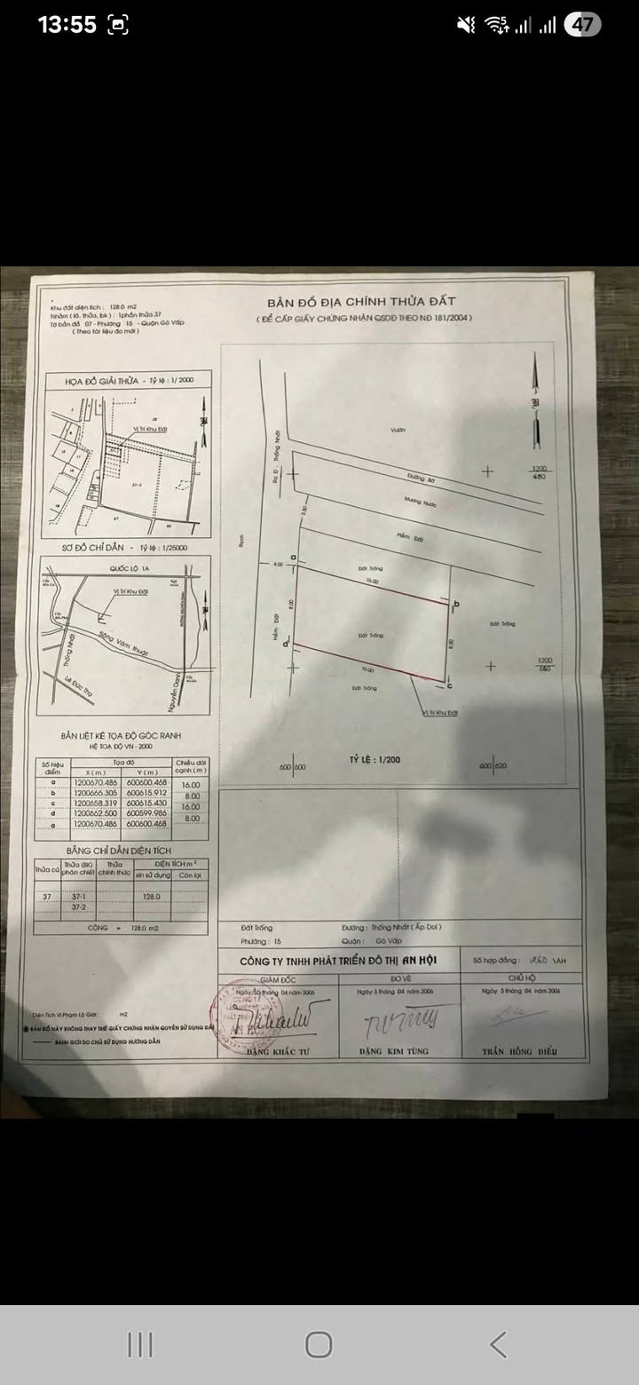 Đất nền Gò Vấp 128m² giá 7.4 tỷ - Cơ hội đầu tư tiềm năng!