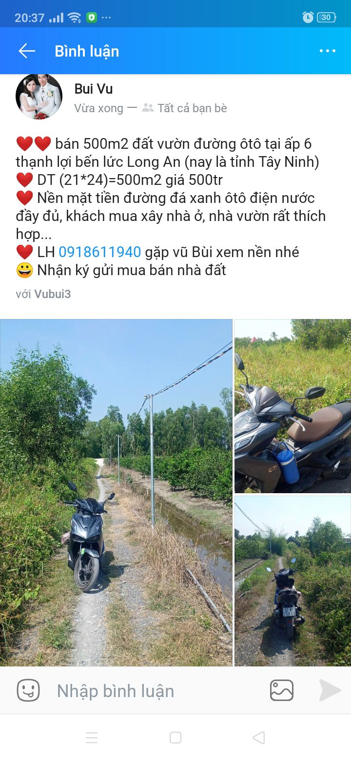 Đất vườn 500m² mặt tiền đường đá xanh Thạnh Lợi - Giá chỉ 500 triệu