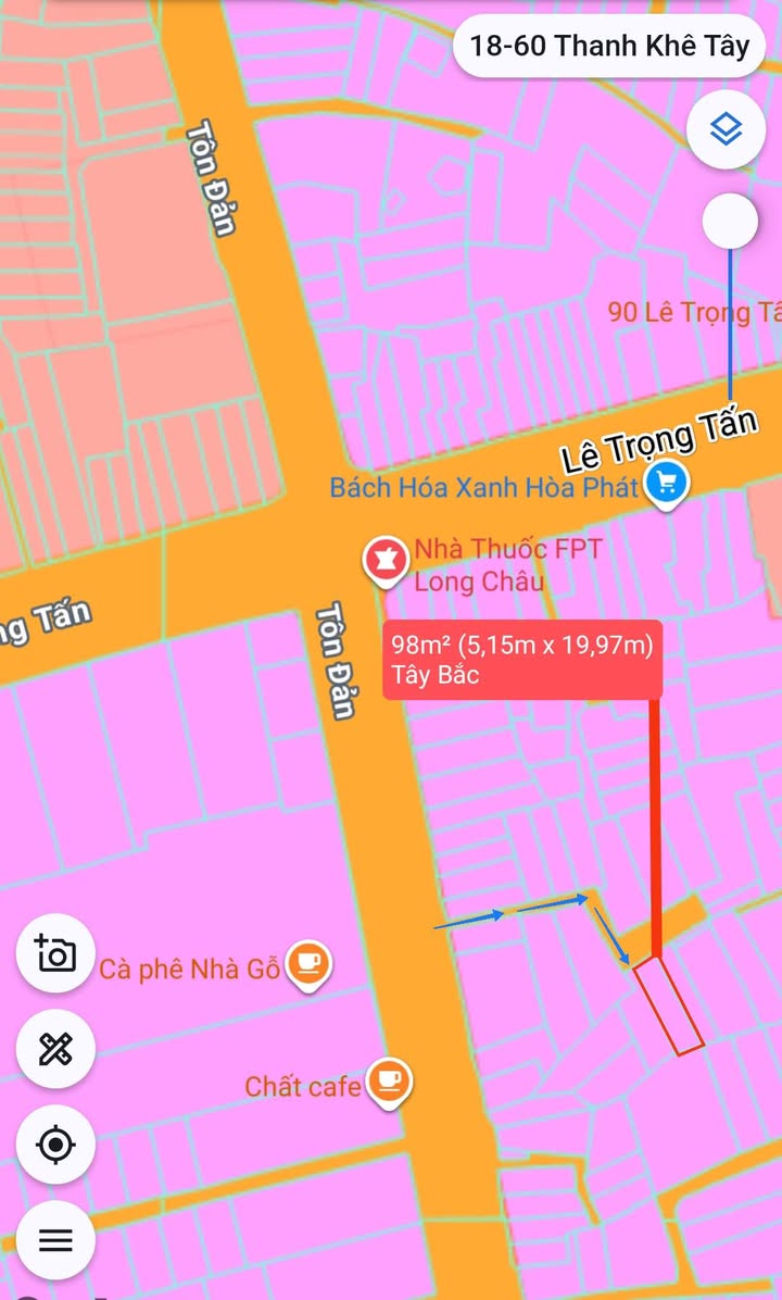 Đất nền 98m² tại Tôn Đản, An Khê, Đà Nẵng - Giá 3.5 tỷ, sổ hồng chính chủ!