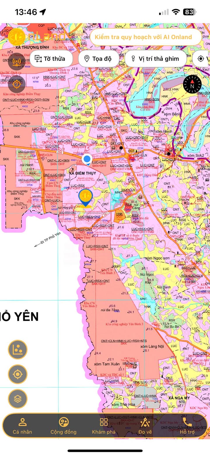 Đất thổ cư tại Điềm Thụy, Phú Bình, Thái Nguyên 300m² giá 1.3 tỷ - Cơ hội đầu tư tuyệt vời!