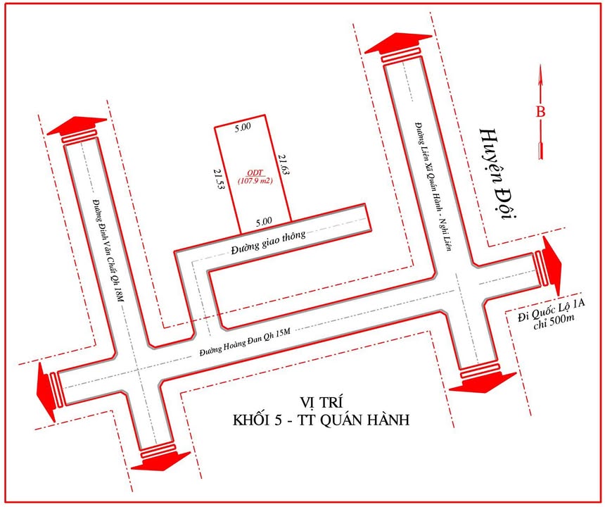 Đất thổ cư Khối 5 Quán Hành 107m² giá thỏa thuận - Vị trí trung tâm hành chính!