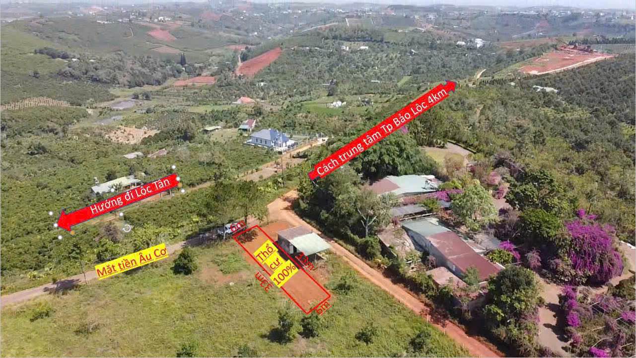 Đất thổ cư 180m² tại Âu Cơ, Bảo Lộc - Giá chỉ 1.35 tỷ - View thung lũng tuyệt đẹp!