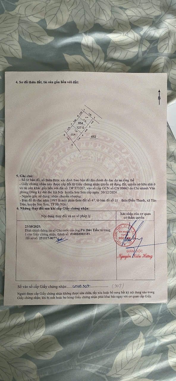 Lô đất Tân Dân, Sóc Sơn 127m² giá thỏa thuận - Cơ hội đầu tư hấp dẫn!