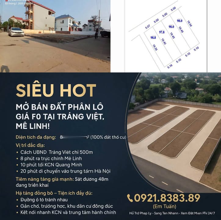 Đất thổ cư 390m² tại xã Mê Linh Mới - Vị trí đẹp, giá tốt cho đầu tư!