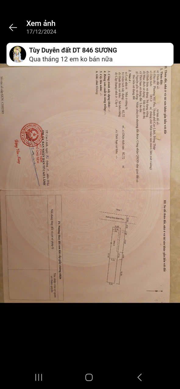 Bán đất nền 2 mặt tiền Phường Mỹ Trà 220m² giá 5.15 tỷ - Đầu tư sinh lời ngay!