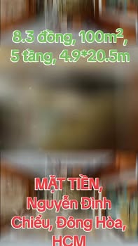 Bán nhà mặt tiền Nguyễn Đình Chiểu, Hóc Môn, 100m² giá 8.3 tỷ - Đầu tư sinh lời ngay!