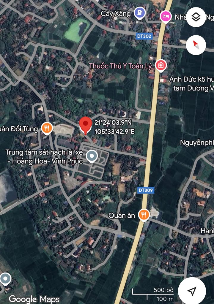 Đất thổ cư xã Hoàng Hoa, Vĩnh Phúc 127m² giá 800 triệu - Đường rộng, gần trường lái xe!