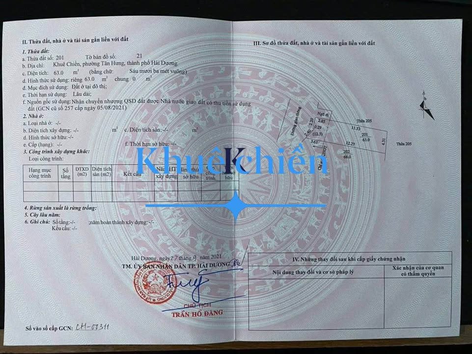 Đất Khuê Liễu, Thị xã Kinh Môn 63m² giá 1 tỷ - Đường lớn, dân cư đông đúc!