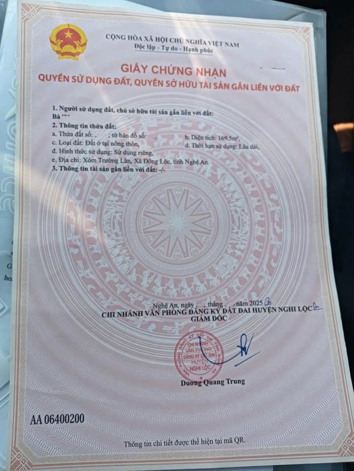 Đất xóm Trường Lân - Nghi Trường, 169.5m² giá 1.9 tỷ - Vị trí phát triển, dân cư đông đúc!