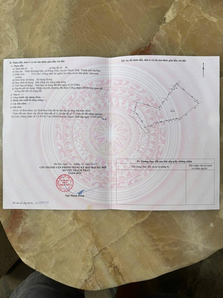 Đất trồng cây Xã Đồng Trúc 3316m² chỉ 19.896 tỷ - Vị trí đắc địa Khoang Mái!