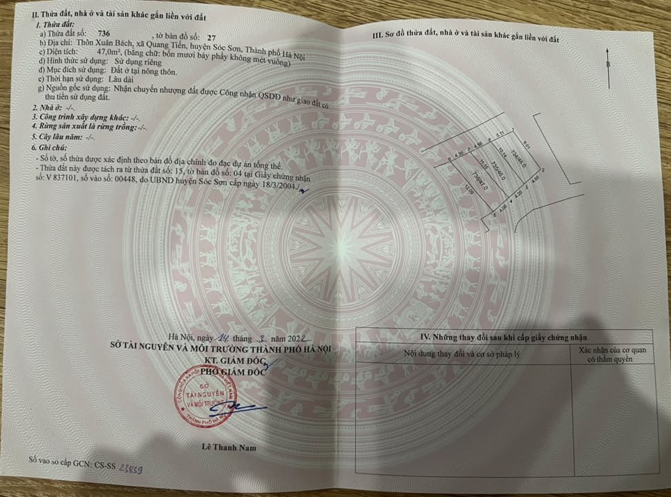 Đất thổ cư 47m² thôn Xuân Bách, Sóc Sơn - Đường ô tô vào tận nơi!