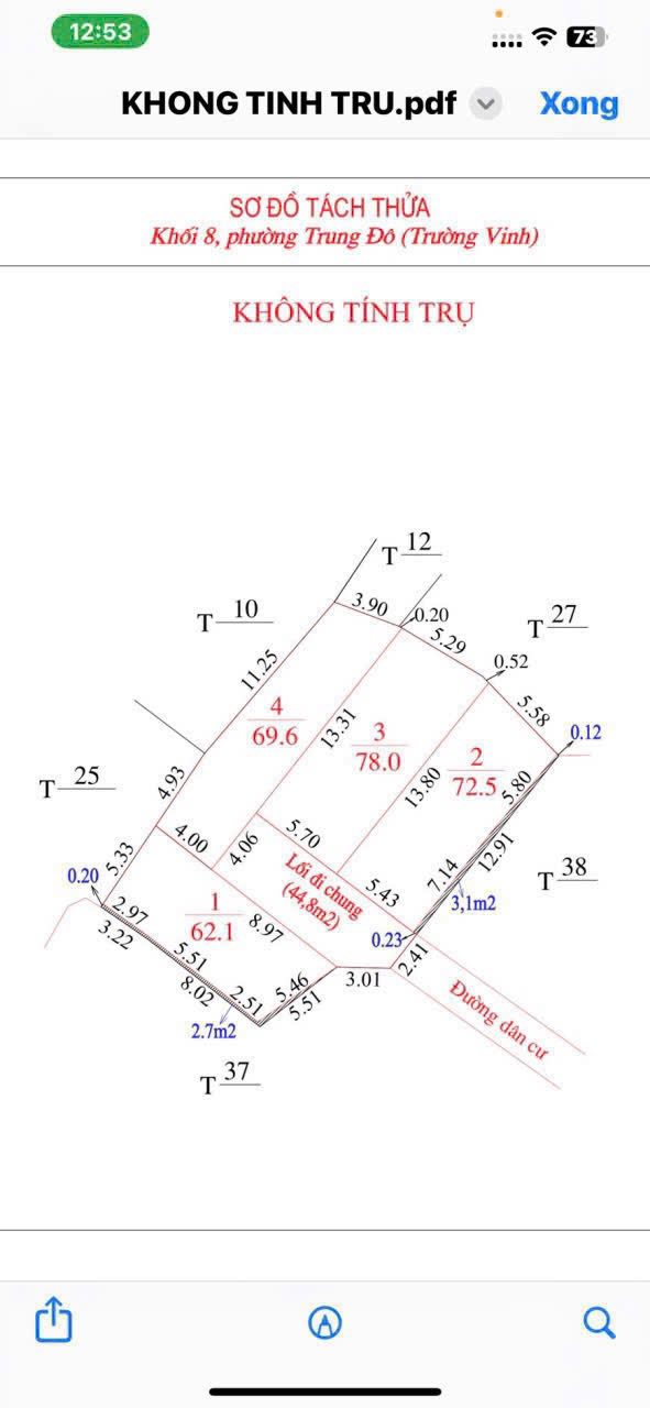 Đất nền Trung Đô, TP Vinh 72,5m² giá chỉ 2 tỷ - Đầu tư sinh lời tốt!