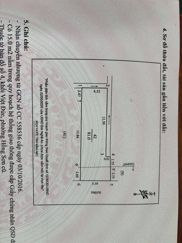 Đất nền phường Hồng Sơn, Vinh 81m² giá 4 tỷ - Vị trí đắc địa, dễ dàng di chuyển!