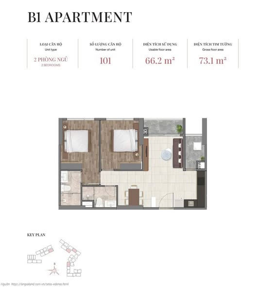 Căn hộ Setia Edenia Bình Dương 45m² giá 2.16 tỷ - Thiết kế tối ưu không gian