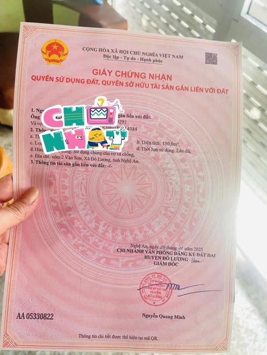 Đất nền tại Xã Văn Sơn, Huyện Đô Lương, 150m² giá 3 tỷ - Cơ hội đầu tư hấp dẫn!