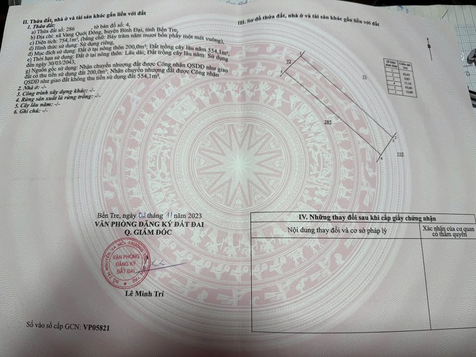 Đất nền thổ cư 745m² tại Vĩnh Long - Đầu tư tiềm năng, giá chỉ 600 triệu!