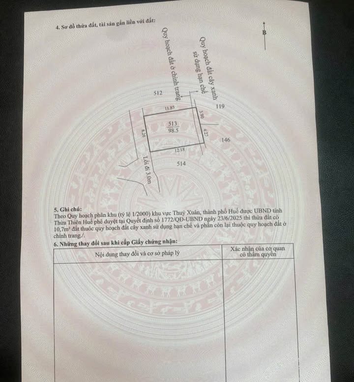 Đất kiệt ô tô đường Thanh Hải, Thủy Xuân 98.5m² giá 1.5 tỷ - Vị trí đẹp, cao ráo!