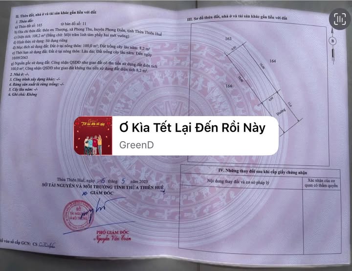 Đất nền Huyện Phong Điền 108.2m² giá chỉ 2xx triệu - Cơ hội đầu tư tuyệt vời!