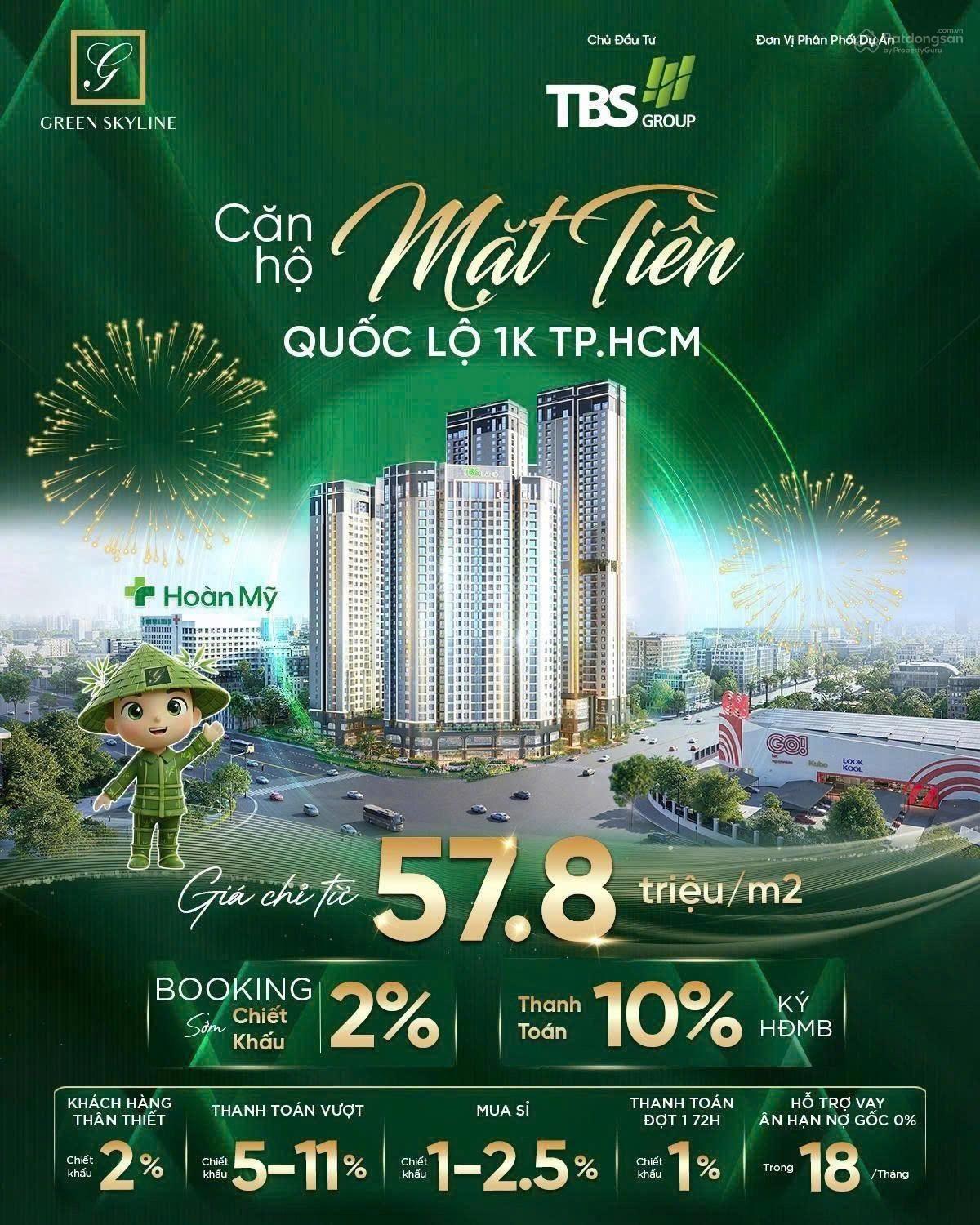 Căn hộ Green Skyline Dĩ An 79m² giá thỏa thuận - Nhận nhà sớm, lợi nhuận ngay!