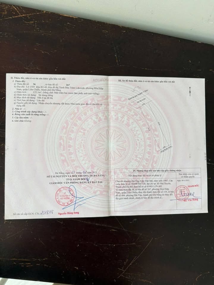 Đất nền Bàu Tràm Lakeside Đà Nẵng 125m² giá chỉ 4.9 tỷ - Đầu tư sinh lời ngay!