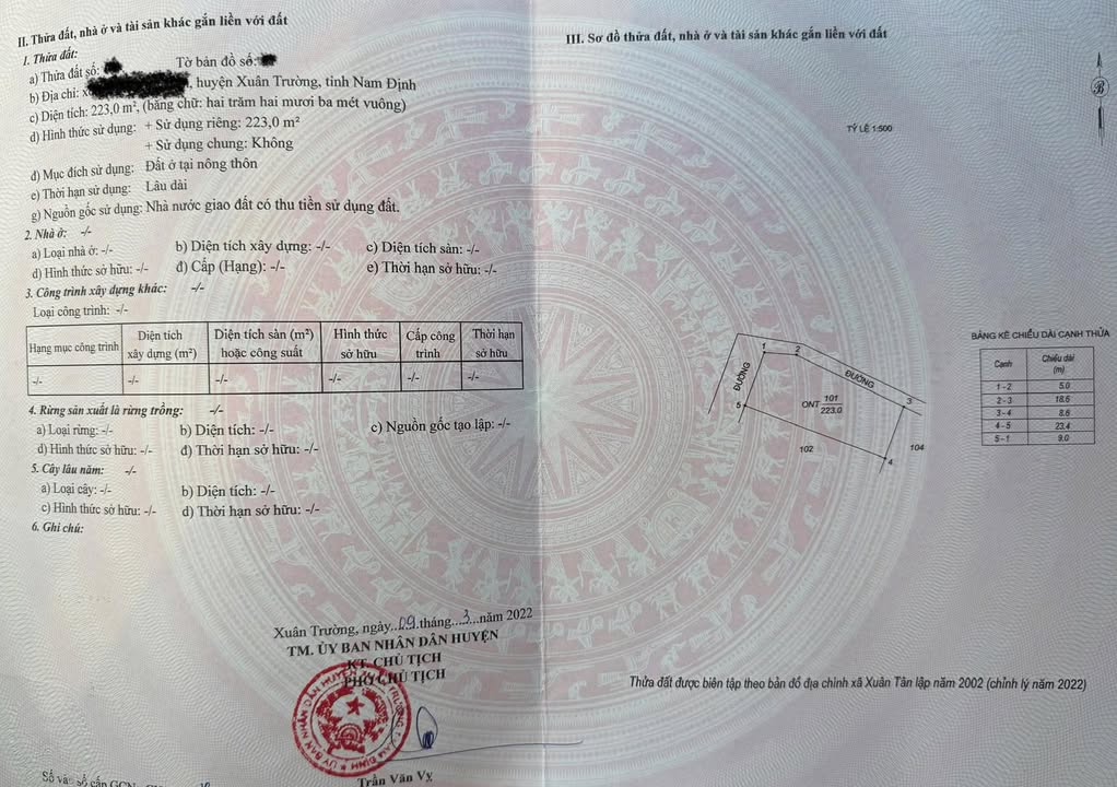 Đất nền Giao Tân, Giao Thủy 223m² giá 950 triệu - Cơ hội đầu tư hấp dẫn!