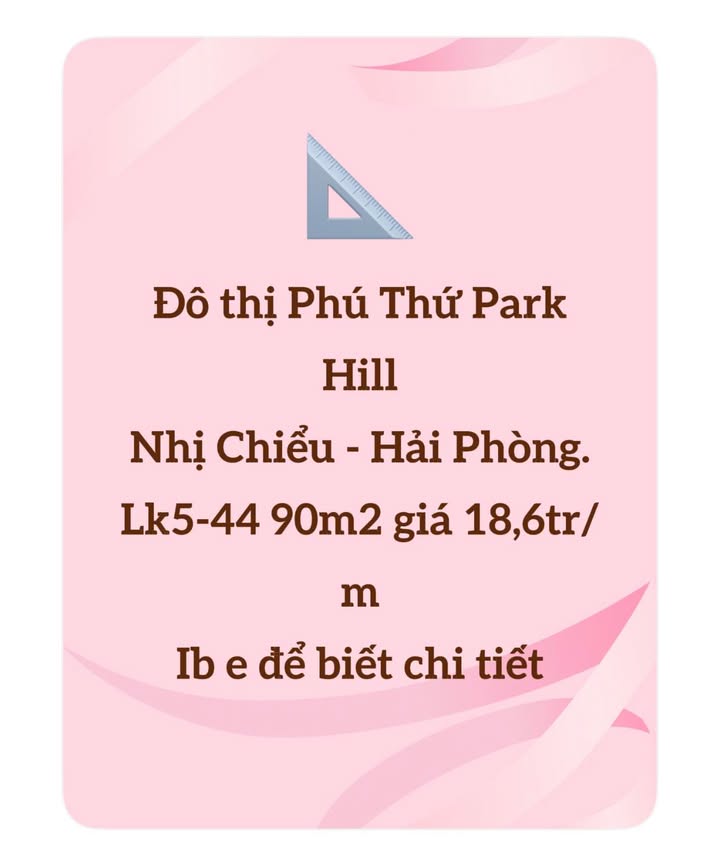 Đất nền Phú Thứ Park Hill Hải Phòng 90m² giá 1.67 tỷ - Cơ hội đầu tư tuyệt vời!