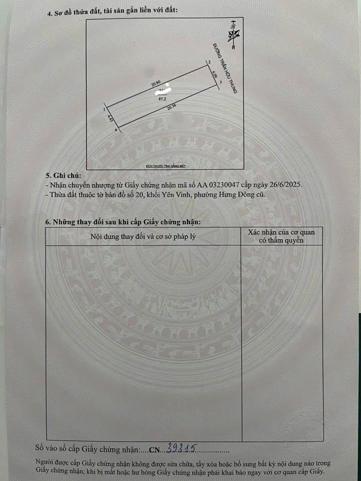 Đất mặt tiền Trần Hữu Thung, TP Vinh 87.2m² giá 3.6 tỷ - Cơ hội đầu tư hấp dẫn!