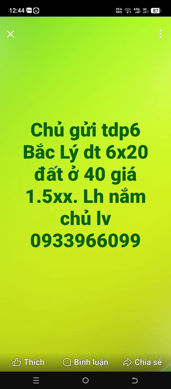 Đất ở TDP6 Bắc Lý 120m² giá 1.5 tỷ - Cơ hội đầu tư tuyệt vời!