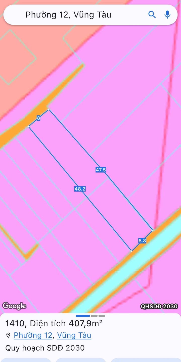 Đất nông nghiệp hẻm 1410 đường 30/04, Vũng Tàu 408.5m² - Pháp lý sổ riêng