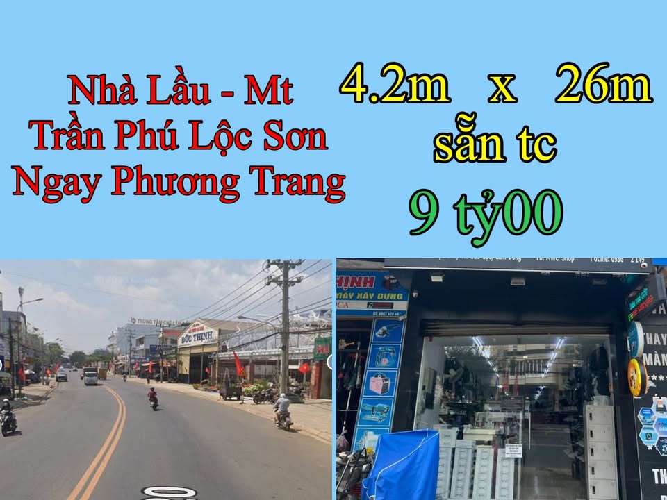 Nhà mặt tiền Trần Phú, Bảo Lộc 111m² giá 9 tỷ - Đầu tư sinh lời ngay!