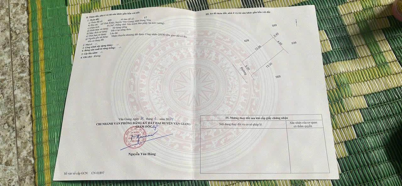 Đất thổ cư 65m² xã Vĩnh Khúc Văn Giang giá gần 2 tỷ - Đầu tư sinh lời hấp dẫn!