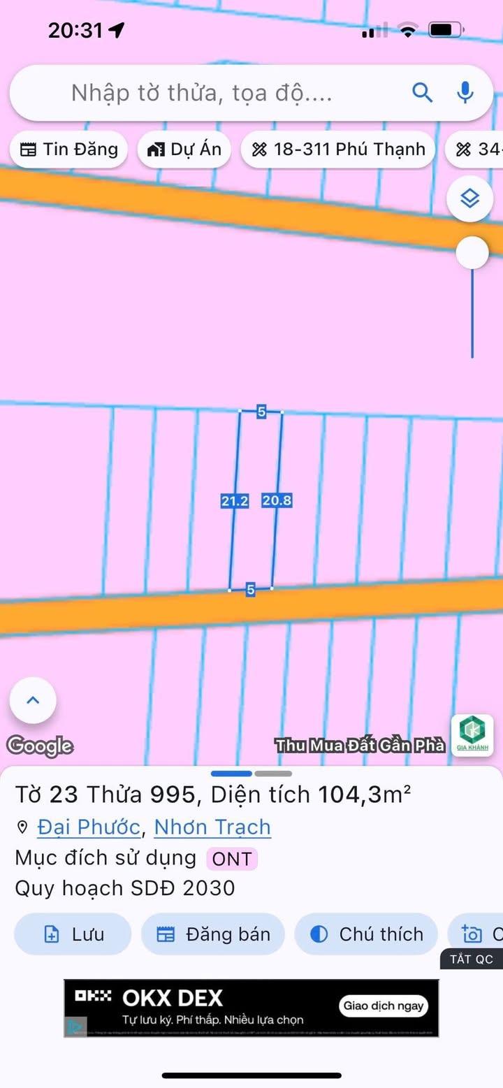 Đất nền Xã Phú Đông - Nhơn Trạch 104m² giá 2 tỷ - Đường ô tô tải, sổ hồng chính chủ!