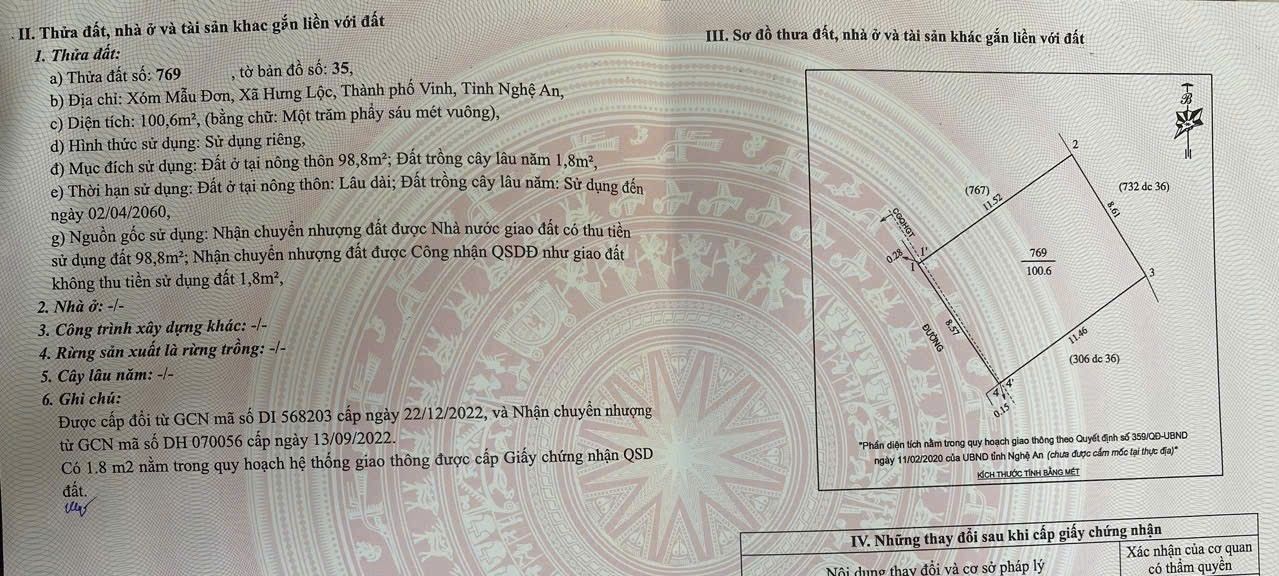 Đất nền Mẫu Đơn, Hưng Lộc 100m² giá 2.6 tỷ - Vị trí đắc địa gần trung tâm!