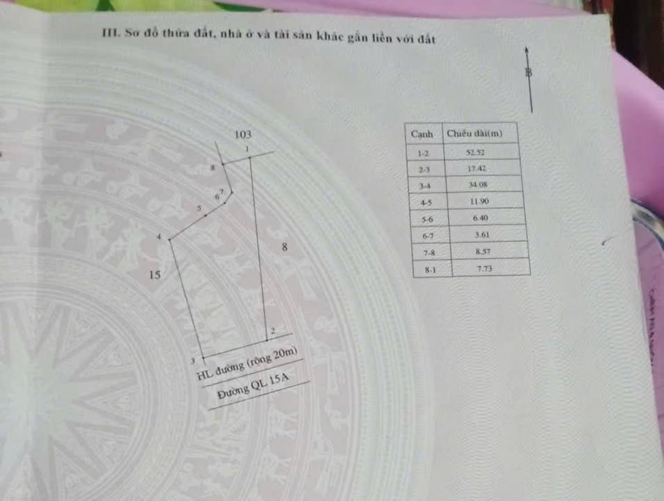 Đất mặt đường Quốc lộ 15A, Hà Linh, Hương Khê - 882m², Pháp lý rõ ràng, Đầu tư sinh lời!