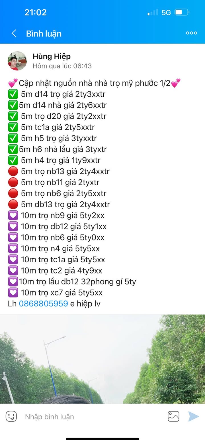 Nhà trọ cho thuê tại Mỹ Phước 1, Bến Cát - Giá thỏa thuận, vị trí kinh doanh thuận lợi!