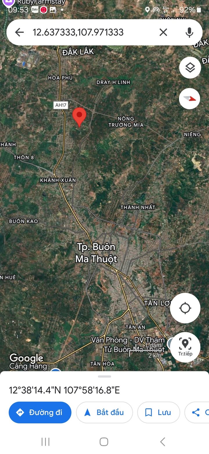 Đất nông nghiệp Hòa Khánh, Buôn Ma Thuột 17,500m² - Giá chỉ 4.75 tỷ!