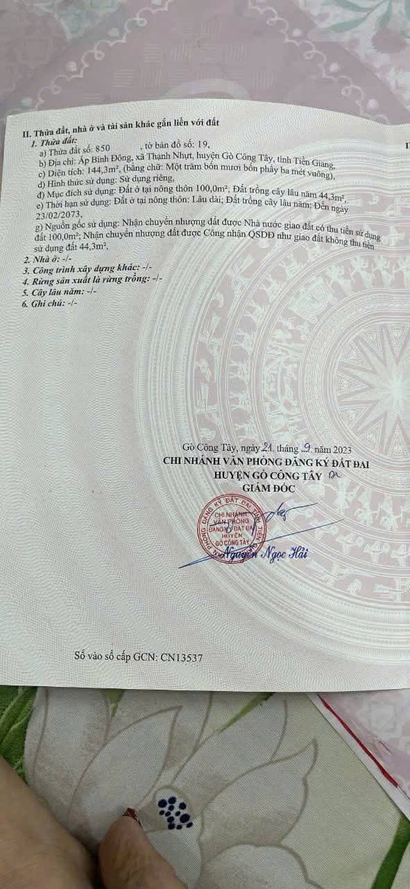 Đất nền Thạnh Nhựt, Gò Công Tây 135m² giá chỉ 255 triệu - Cơ hội đầu tư tuyệt vời!