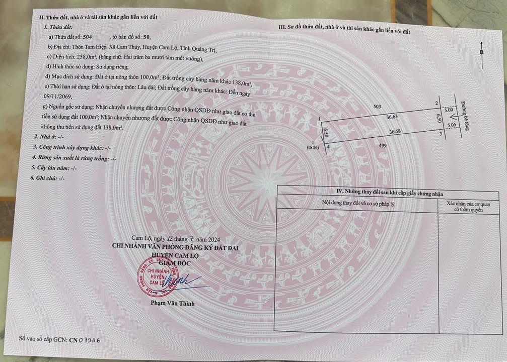 Đất nền Cam Thủy, Quảng Trị 234m² giá chỉ từ 300 triệu - Đường thông thoáng tứ phía!