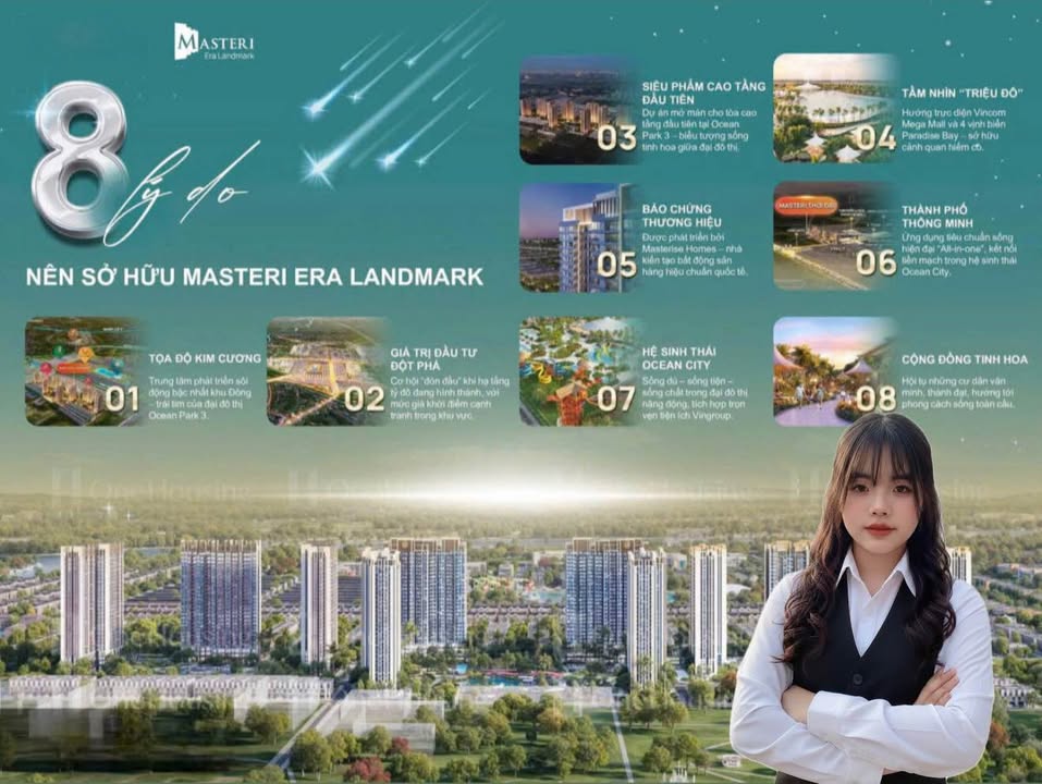Căn hộ Masteri Era Landmark 66.4m² giá 4.935 tỷ - View công viên đắt giá!