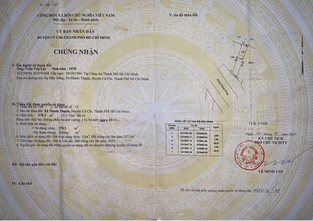 Đất mặt tiền Kênh Đông, Củ Chi 270m² giá 2.4 tỷ - Chính chủ, sổ hồng sang tay ngay!