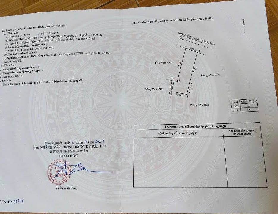 Đất nền Thiên Hương - Thủy Nguyên 140.8m² giá 3 tỷ - Đầu tư sinh lời ngay!